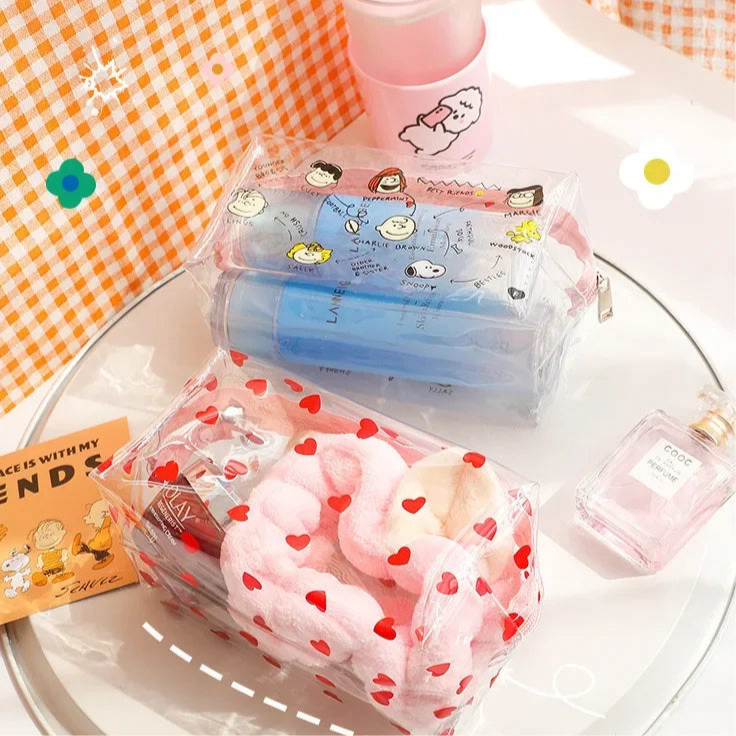 Snoopy Kawaii Transparent Cosmetic Bag