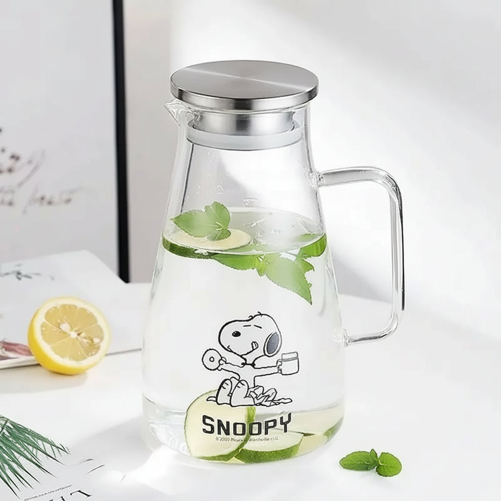 Snoopy Stay Hydrated Glass Water Jug