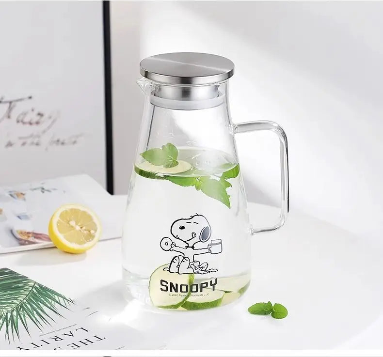 Snoopy Stay Hydrated Glass Water Jug