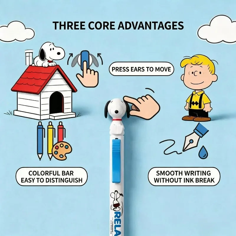 Snoopy Playful 0.5mm Black Gel Pen