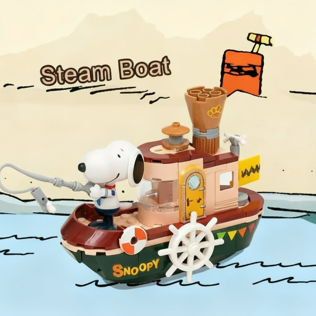 Snoopy Fishing Building Blocks