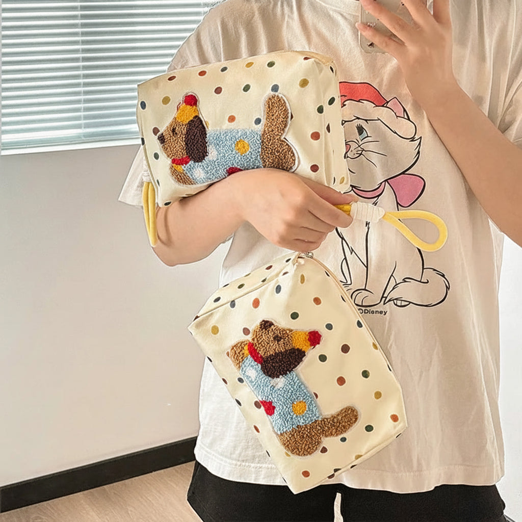Dachshund Polkadot Cometic Bag