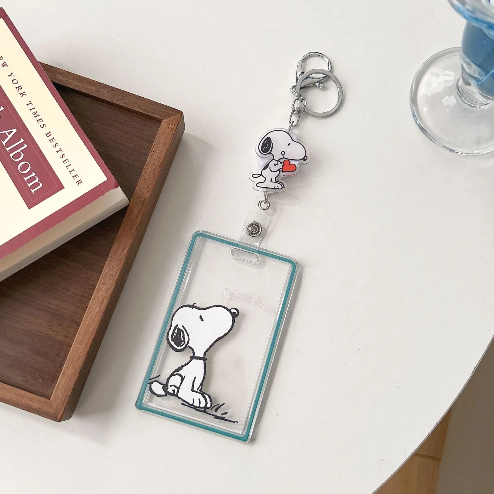 Snoopy Classic Transparent Card Holder Keychain