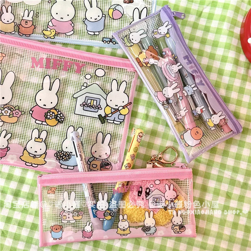 Miffy Kawaii Transparent Stationery Bag 4pcs Set