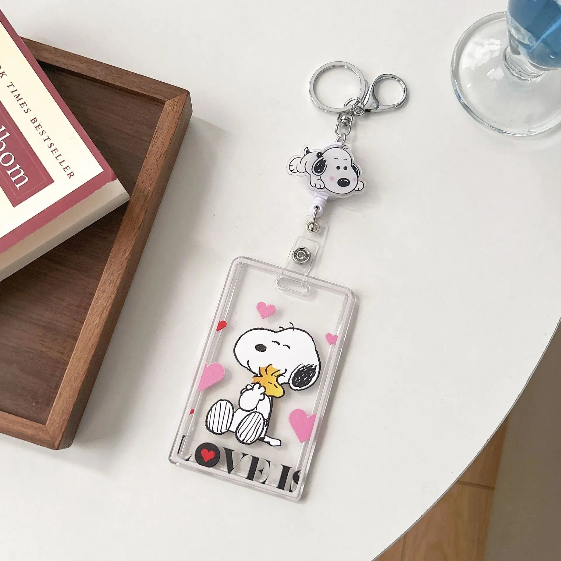 Snoopy Classic Transparent Card Holder Keychain