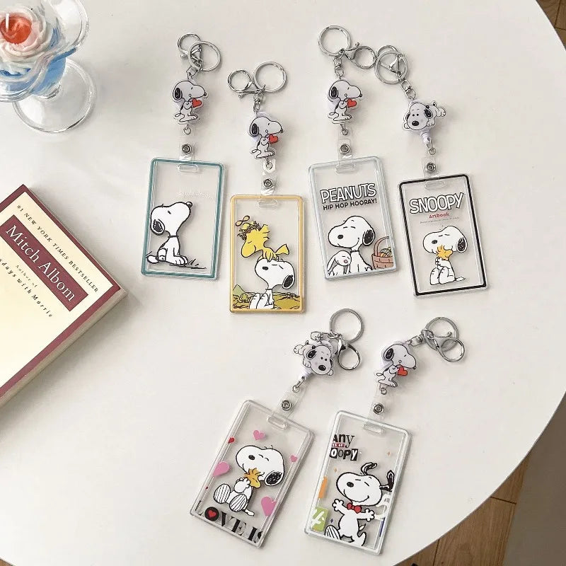 Snoopy Classic Transparent Card Holder Keychain