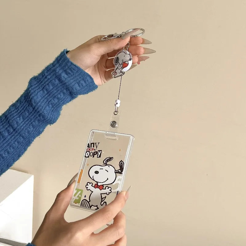 Snoopy Classic Transparent Card Holder Keychain