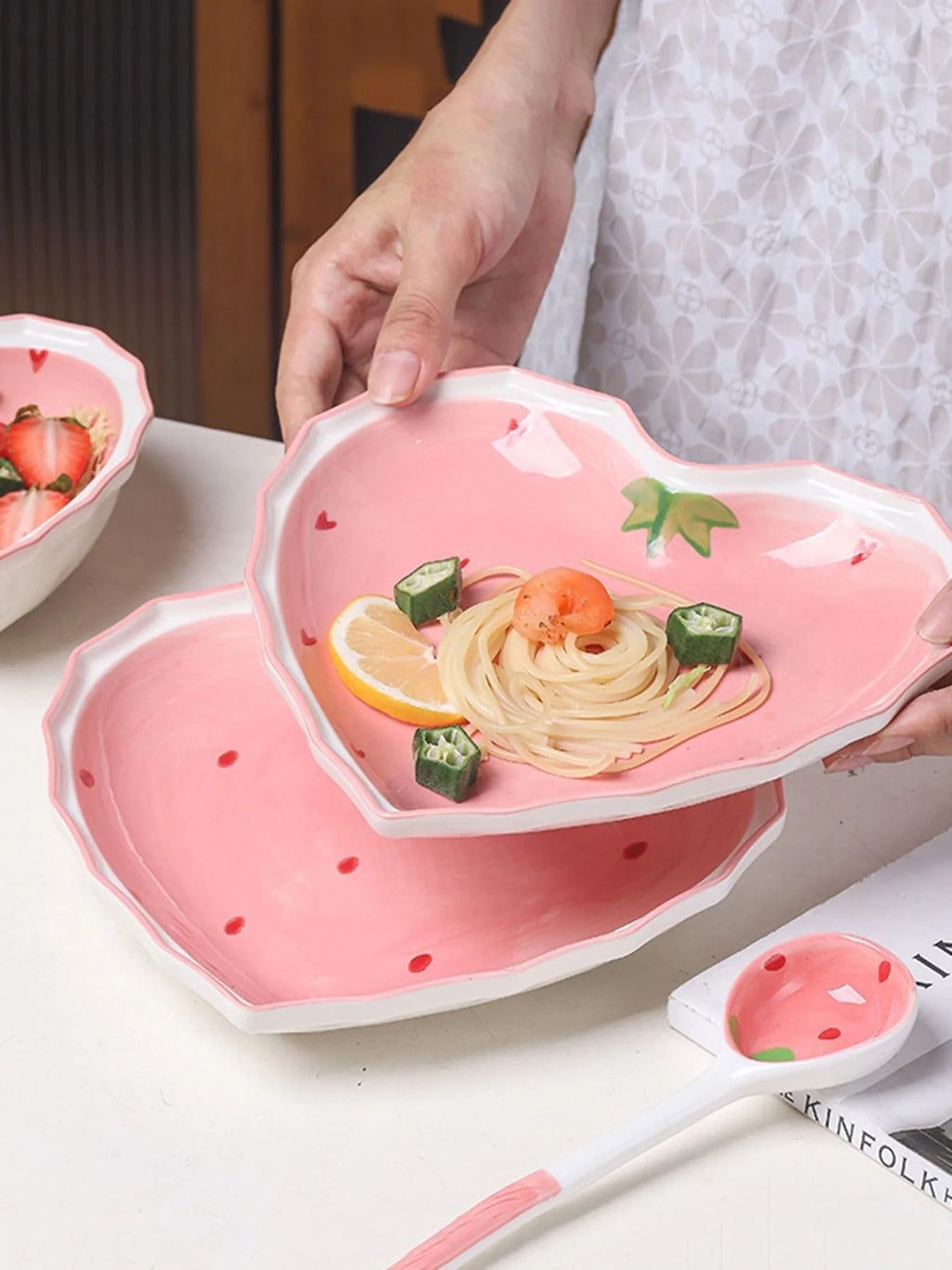 Strawberry Heart Dinnerware Set