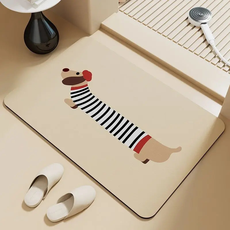 Dachshund Skater Bath Mat