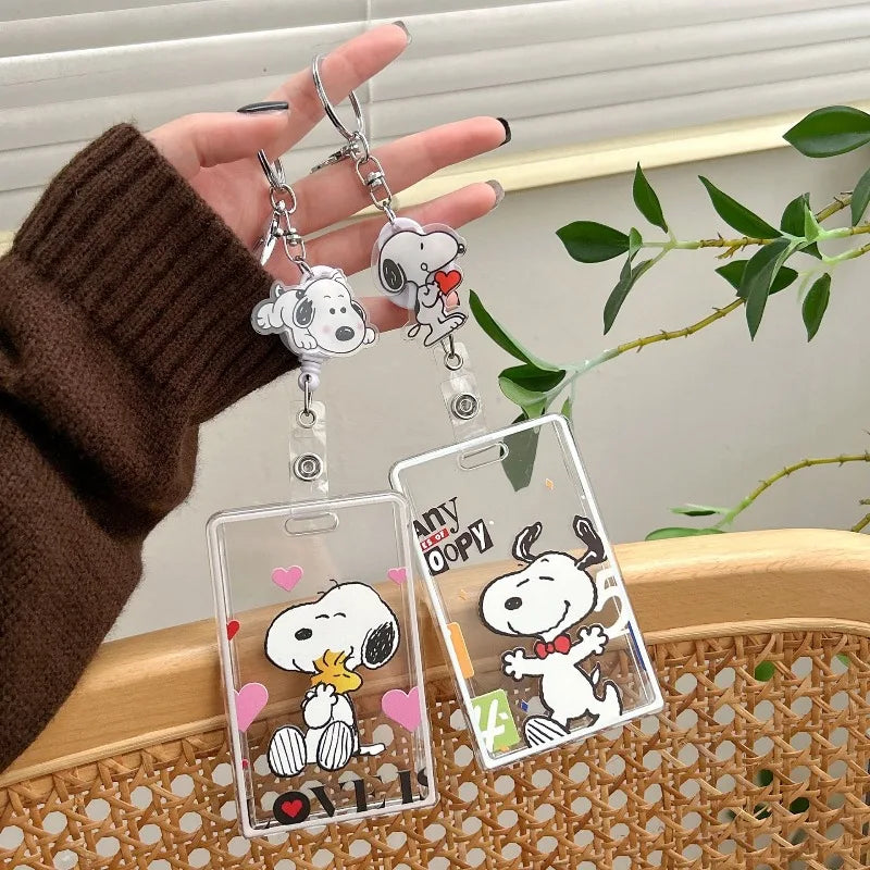 Snoopy Classic Transparent Card Holder Keychain