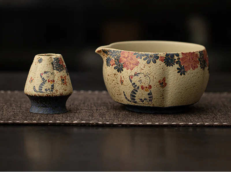 Maneki Neko Matcha Bowl Set