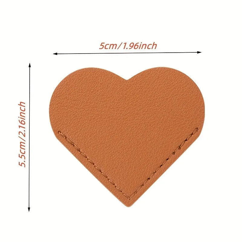 Vegan Leather Heart Bookmark 3pcs