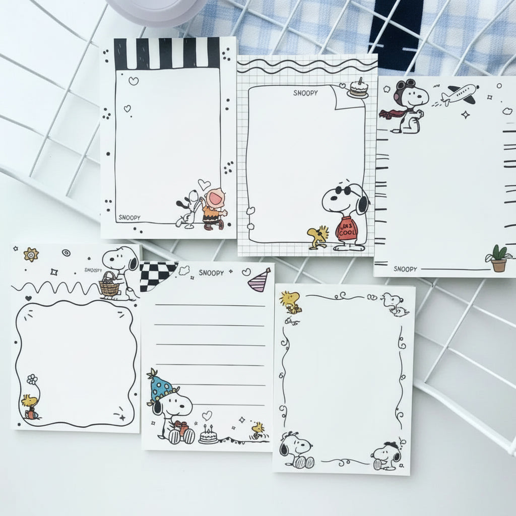 Snoopy Kawaii Mono Memo Pads 6pcs