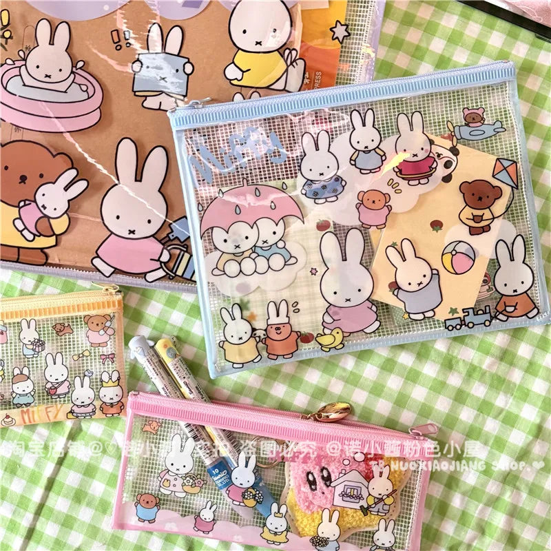 Miffy Kawaii Transparent Stationery Bag 4pcs Set