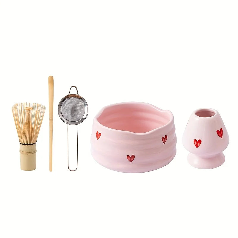 Heart Matcha Bowl 5pcs Set
