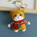 Bear In Red Crochet Keychain