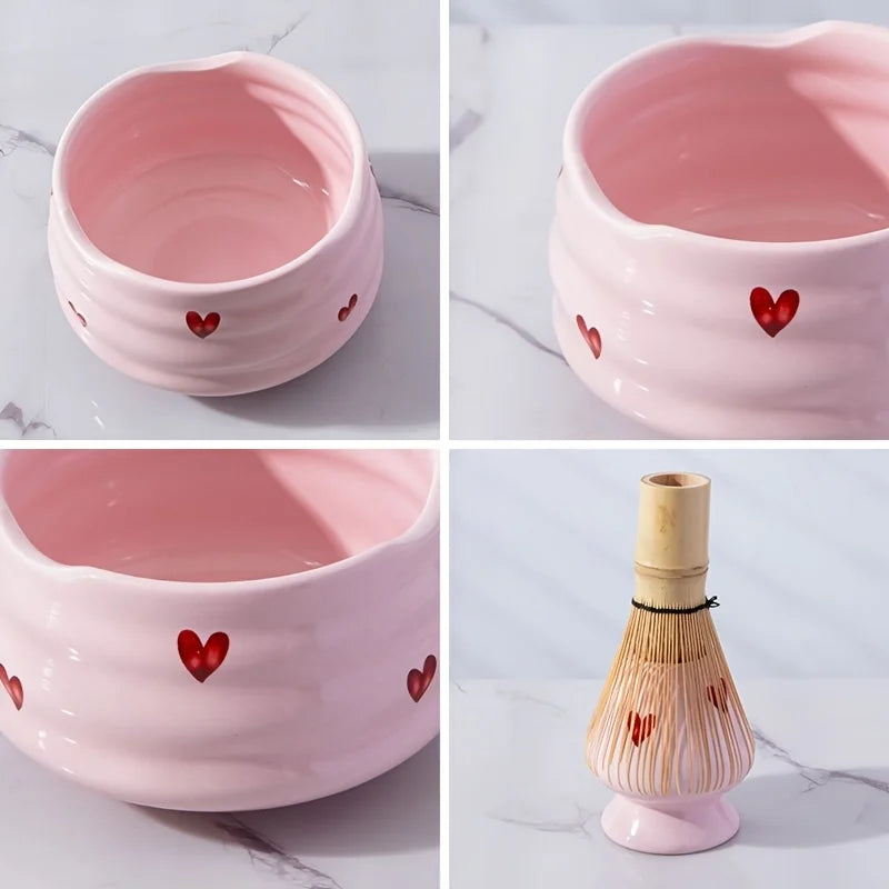 Heart Matcha Bowl 5pcs Set