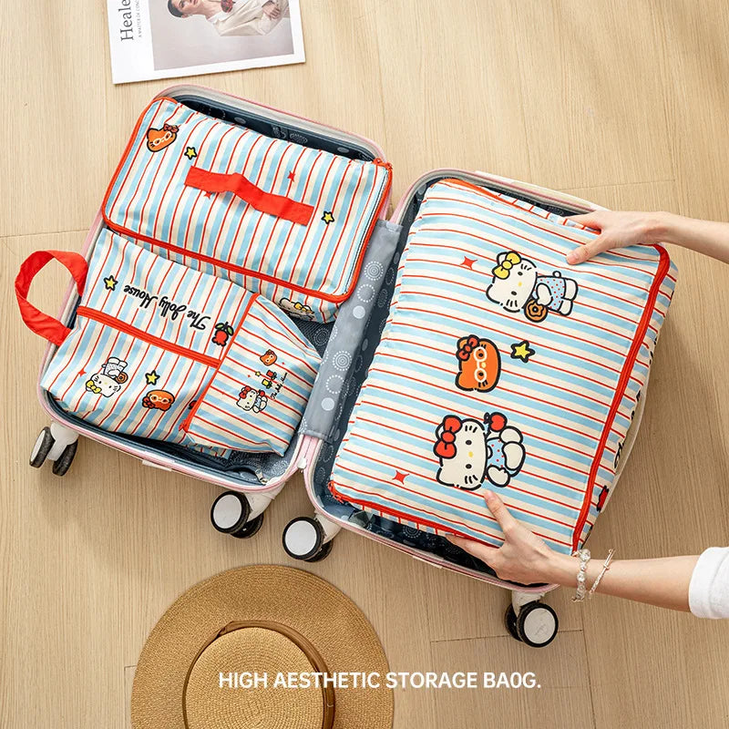 Hello Kitty Stripped Storage Bags