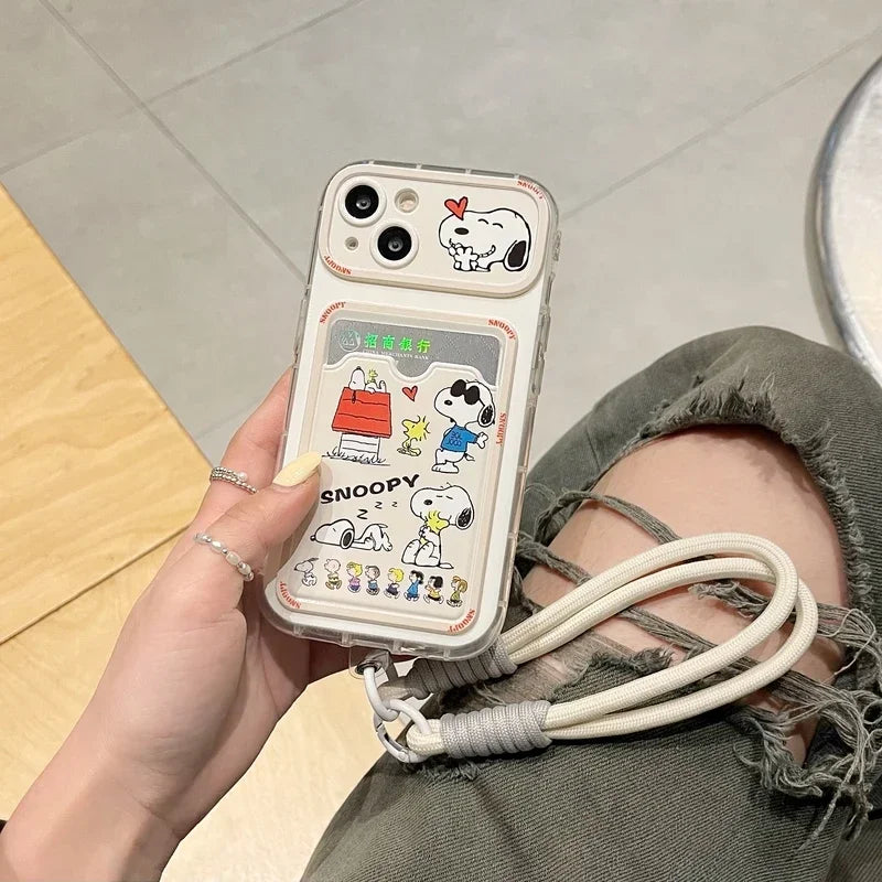 Snoopy Kawaii Phone Case With Lanyard