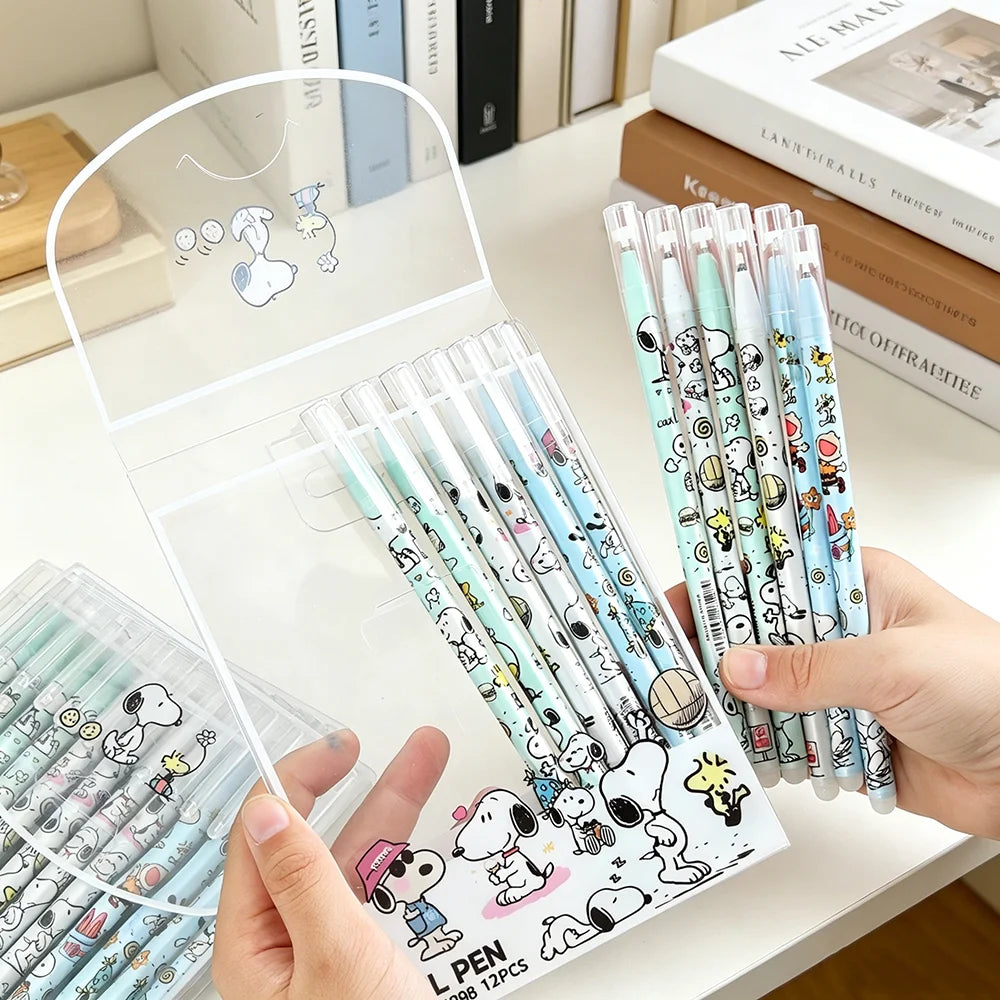 Snoopy Erasable 0.5mm Blue Gel Pen 12pcs
