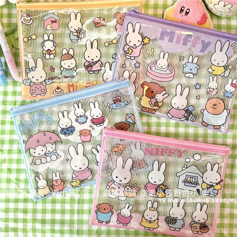 Miffy Kawaii Transparent Stationery Bag 4pcs Set
