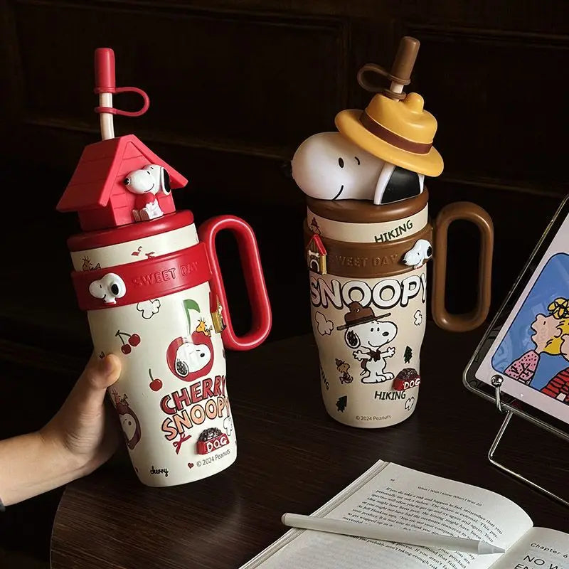 Snoopy Peekaboo Stainless Steel Insulated Flask