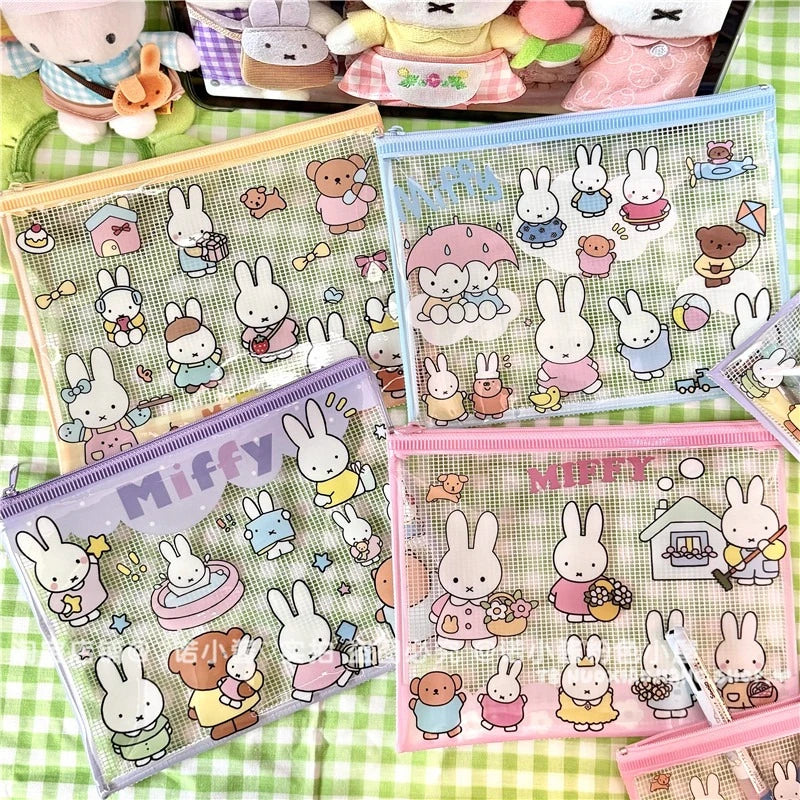 Miffy Kawaii Transparent Stationery Bag 4pcs Set