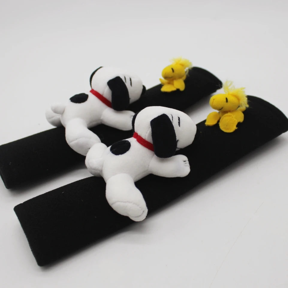 Snoopy & Woodstock Plushy Car Seat Belt Cover
