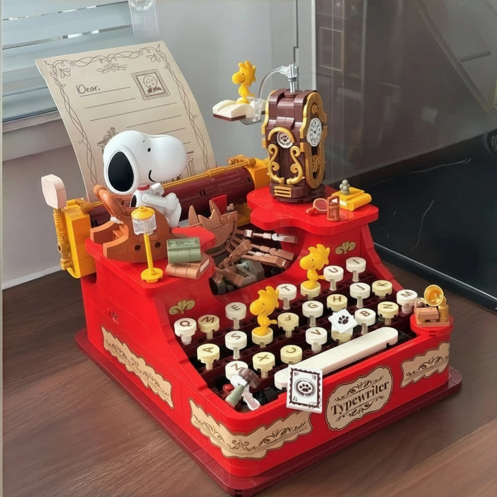 Snoopy Retro Typewriter Building Blocks