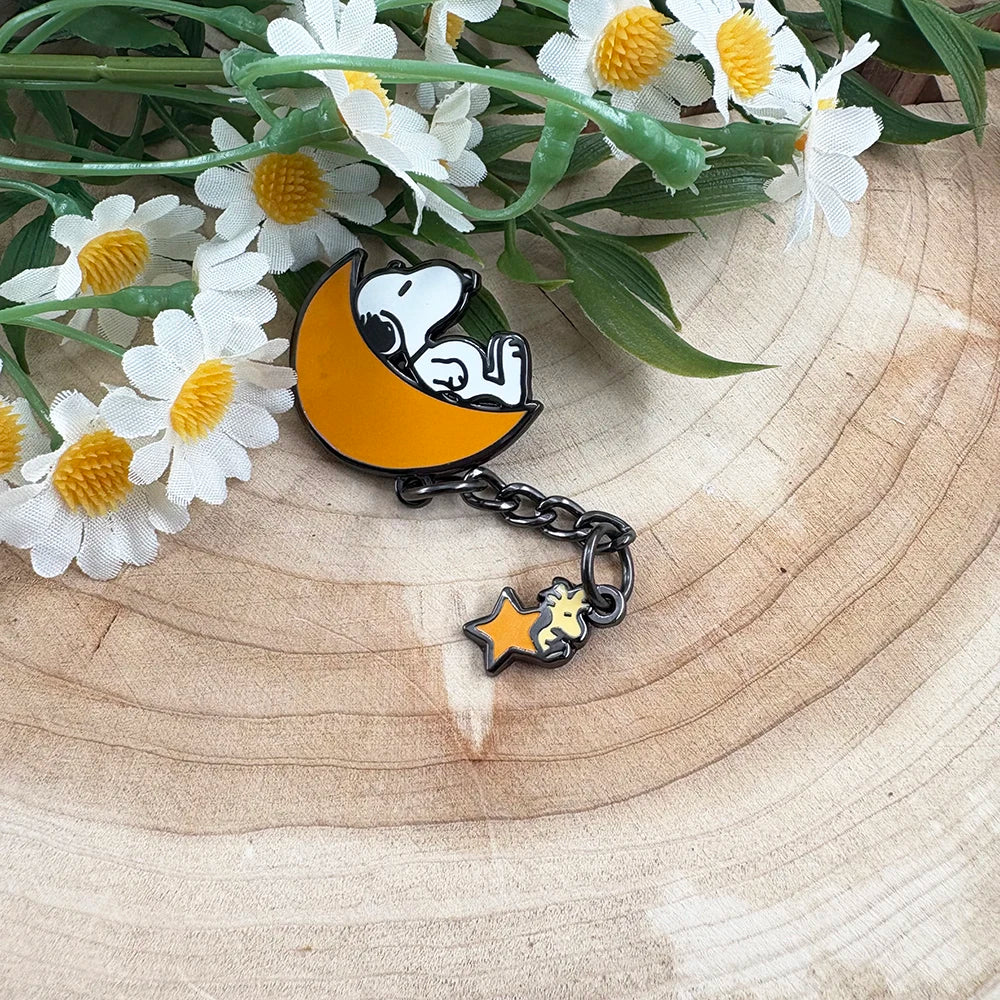 Snoopy Moon Brooch