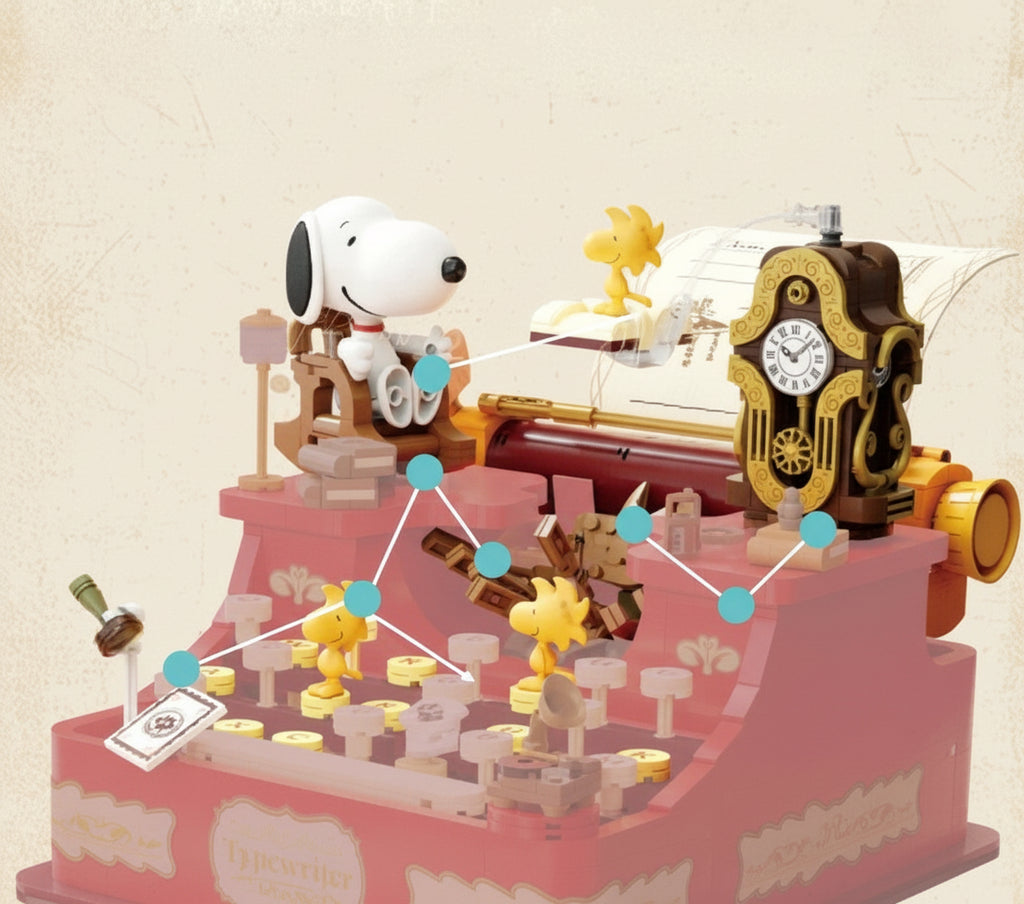 Snoopy Retro Typewriter Building Blocks