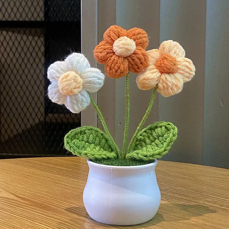Bunch Of Daisy In A Pot Crochet