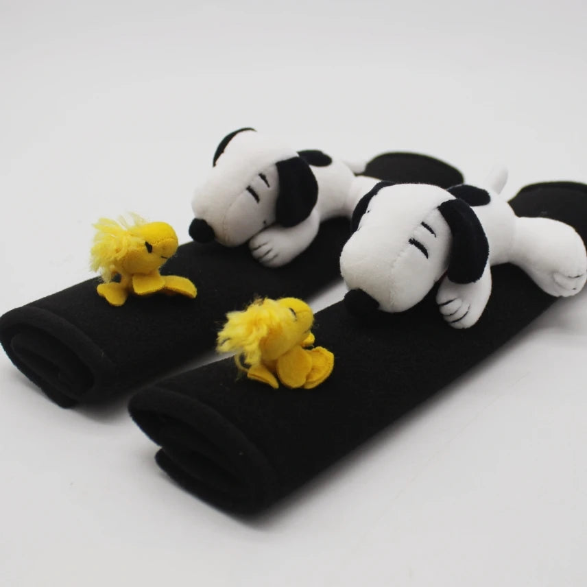 Snoopy & Woodstock Plushy Car Seat Belt Cover