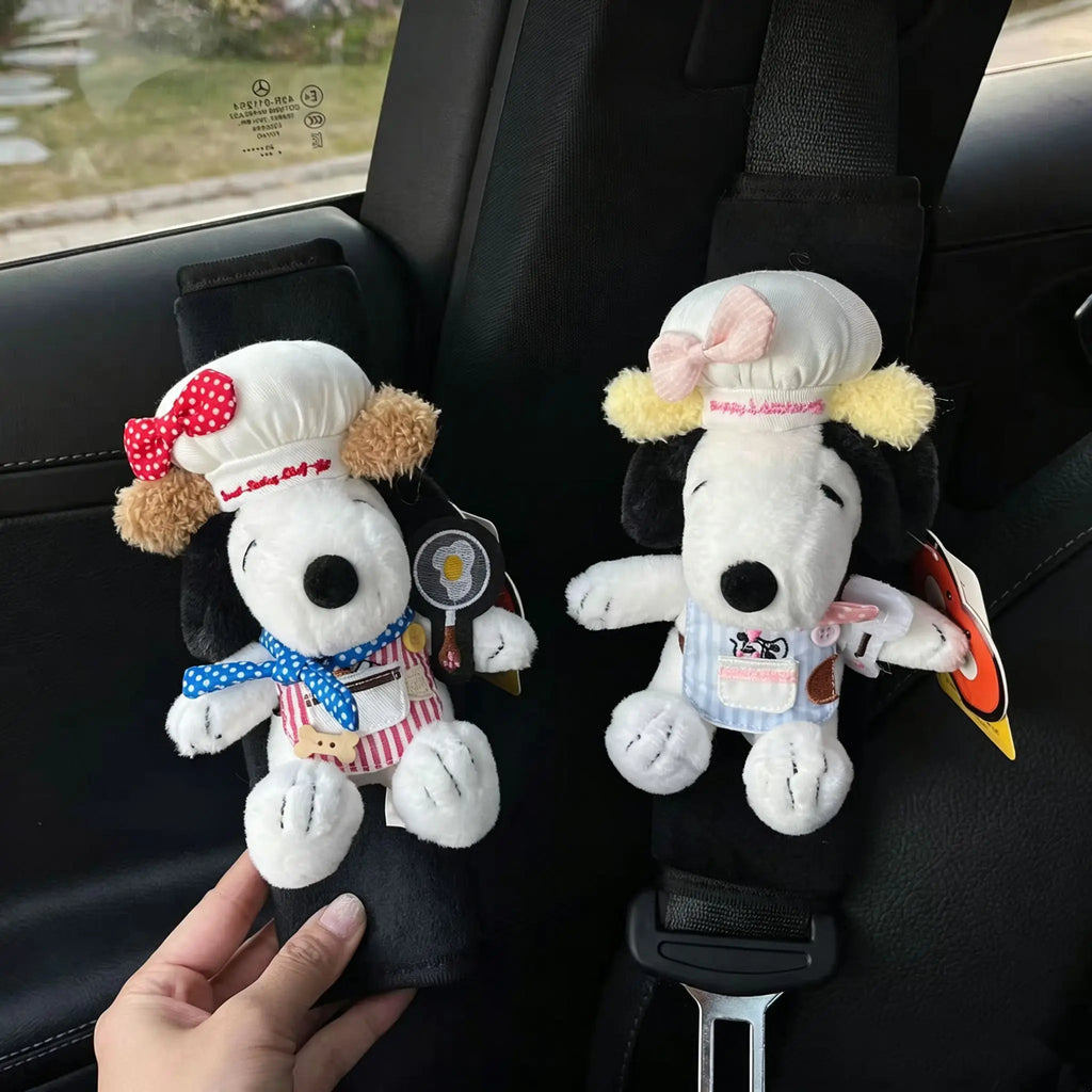 Snoopy Family Plushy Car Seat Belt Cover