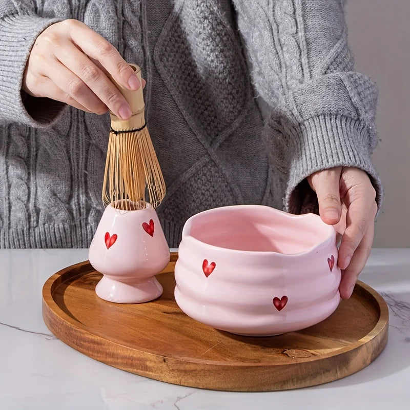 Heart Matcha Bowl 5pcs Set