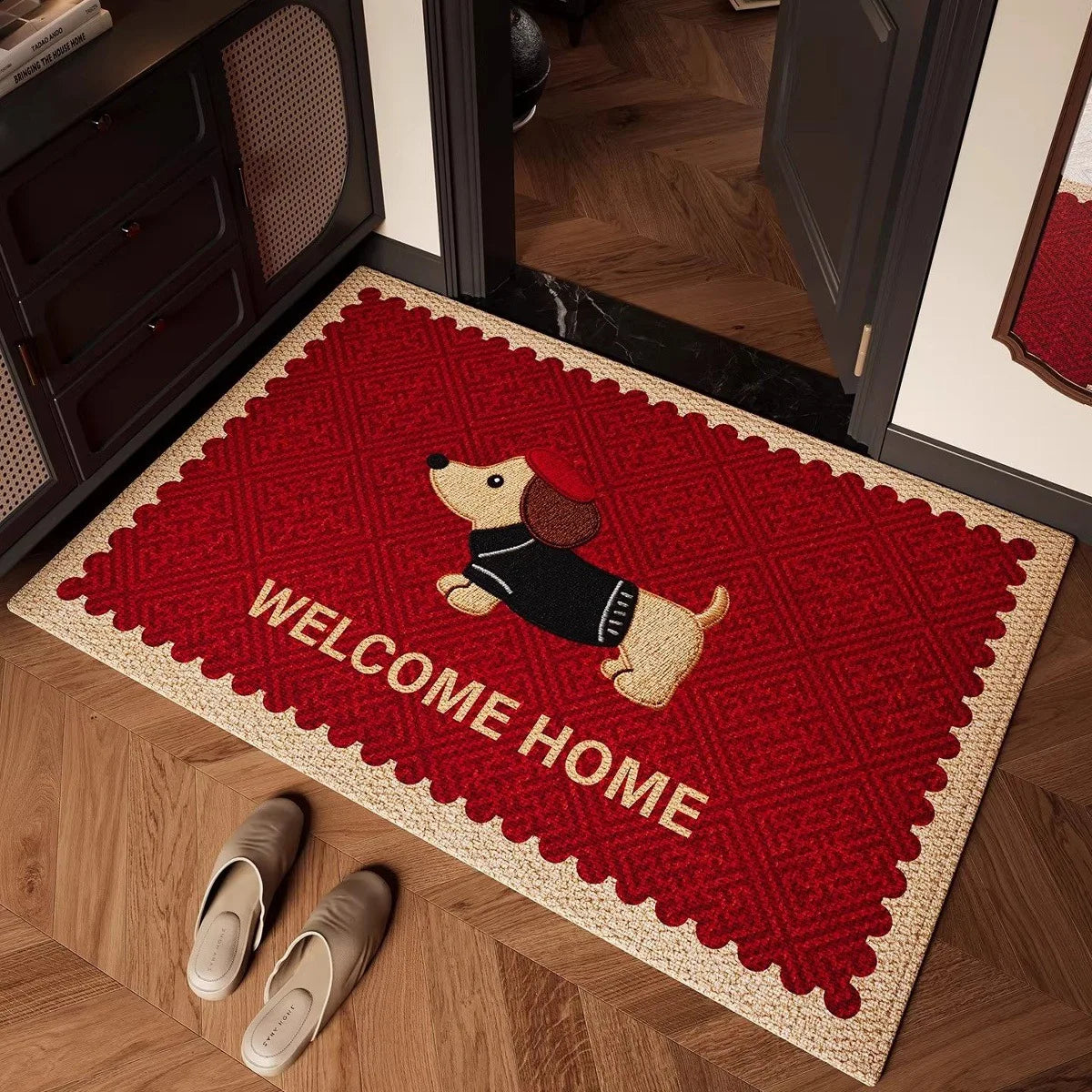 Dachshund Bonjour Welcome Door Mat