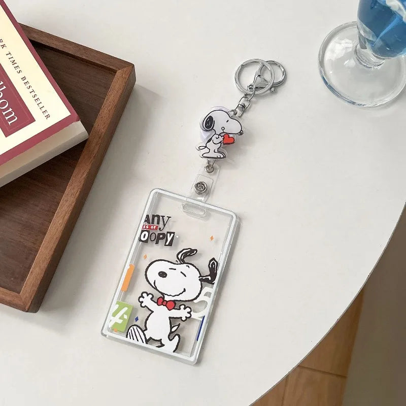 Snoopy Classic Transparent Card Holder Keychain