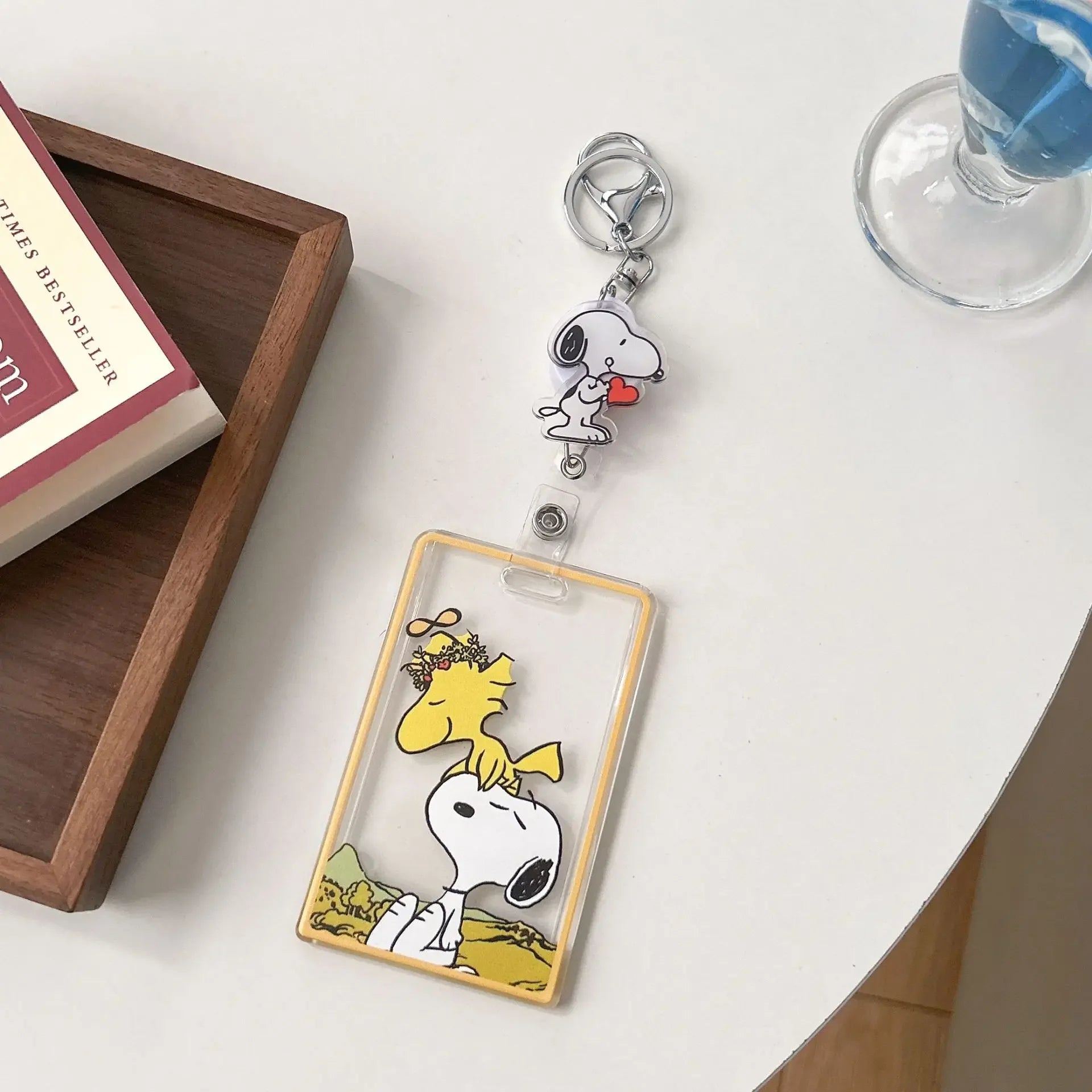 Snoopy Classic Transparent Card Holder Keychain