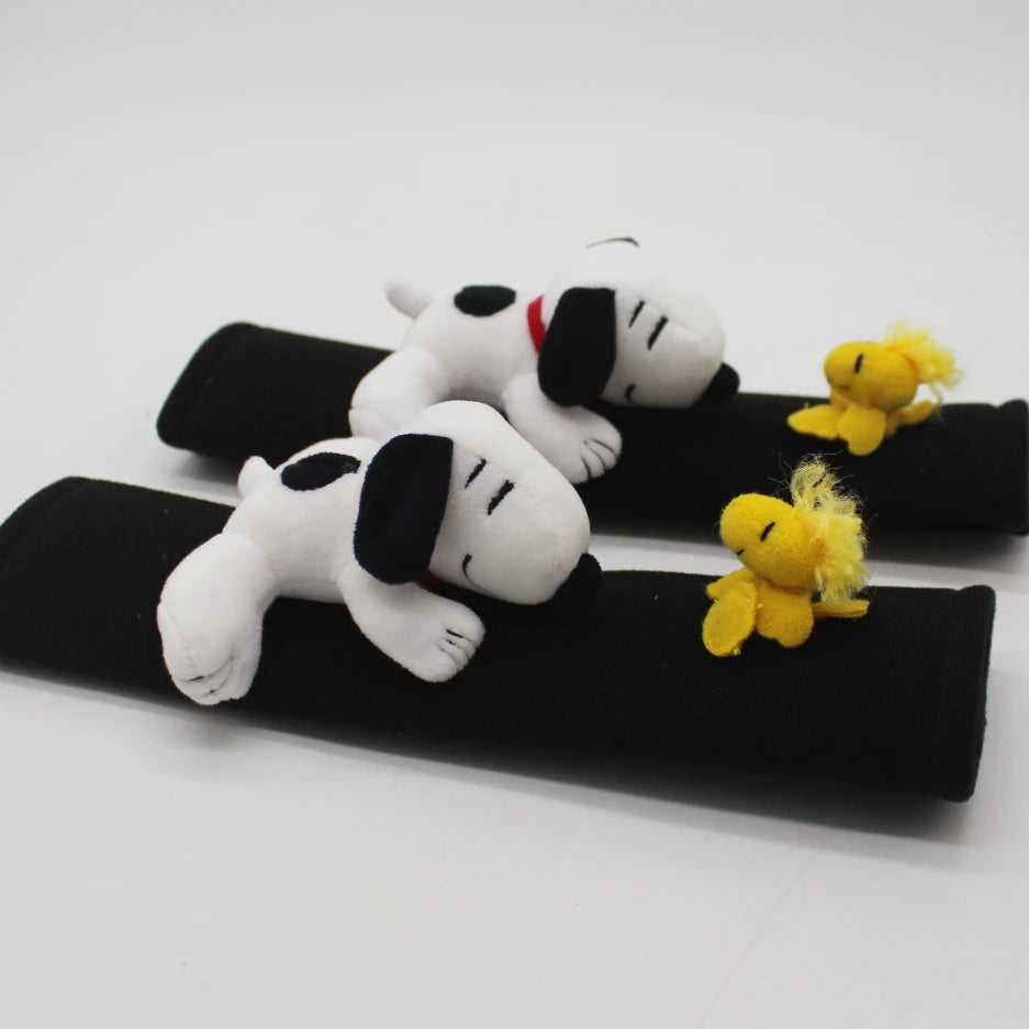 Snoopy & Woodstock Plushy Car Seat Belt Cover