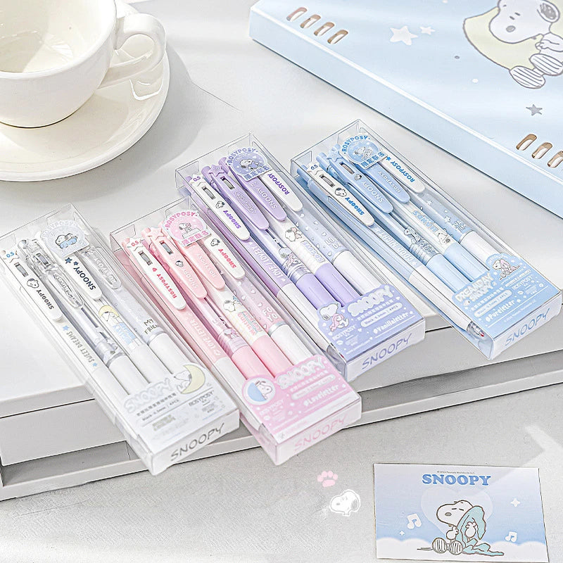 Snoopy 0.5mm Black Gel Pen 4pcs
