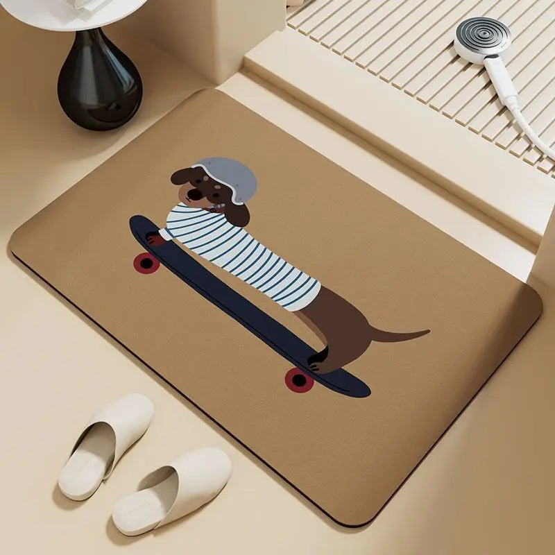 Dachshund Skater Bath Mat