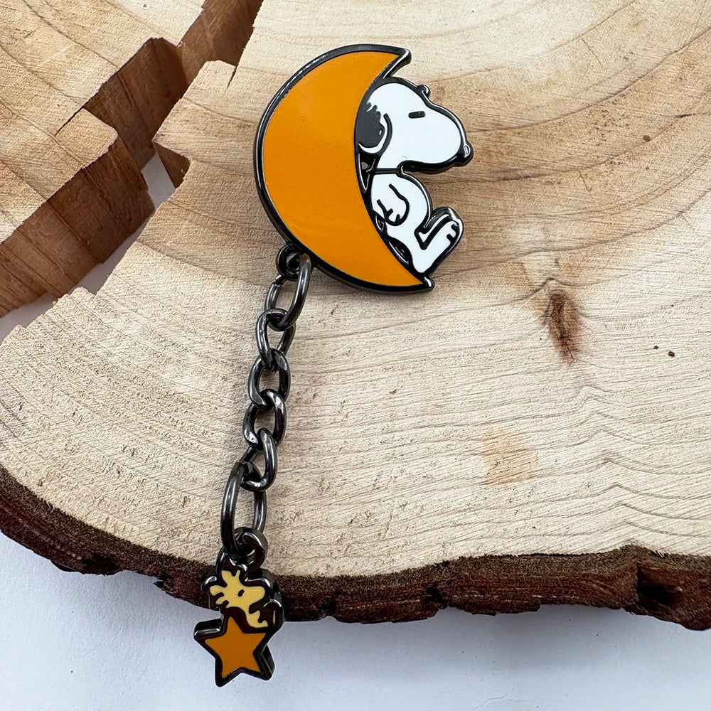 Snoopy Moon Brooch