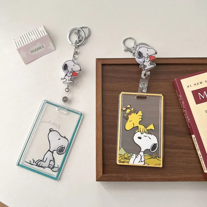 Snoopy Classic Transparent Card Holder Keychain