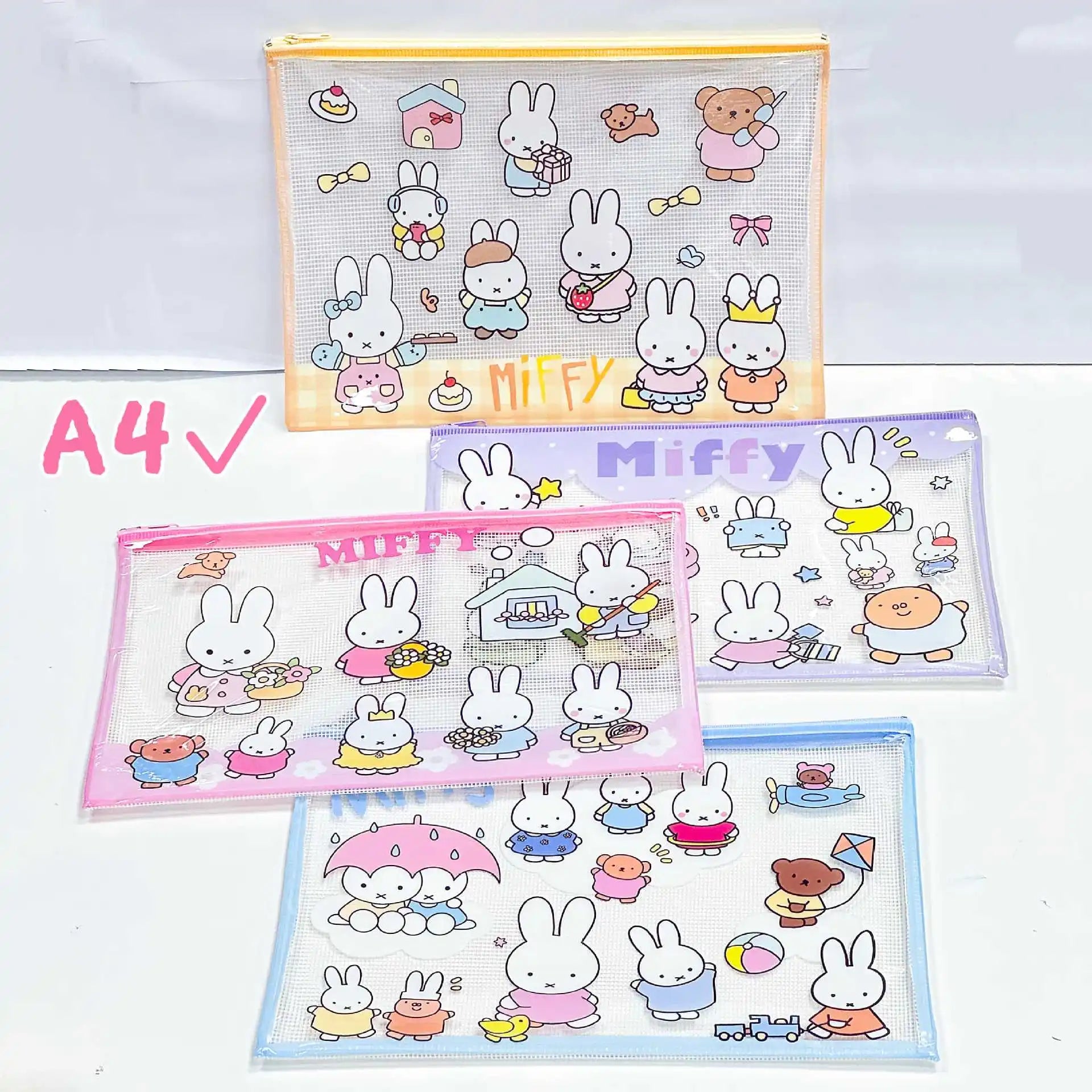 Miffy Kawaii Transparent Bag 4pcs