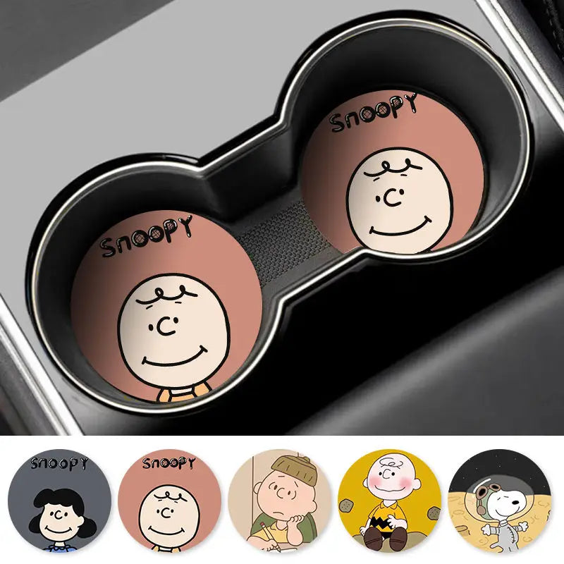 Snoopy Anti Slip Cup Holder Inserts (2pcs)