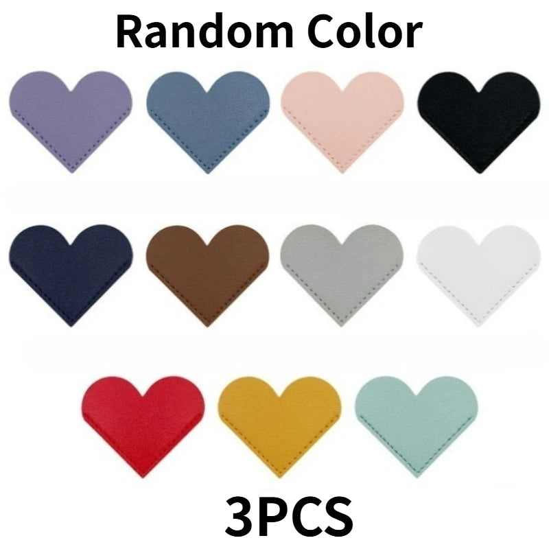 Vegan Leather Heart Bookmark 3pcs