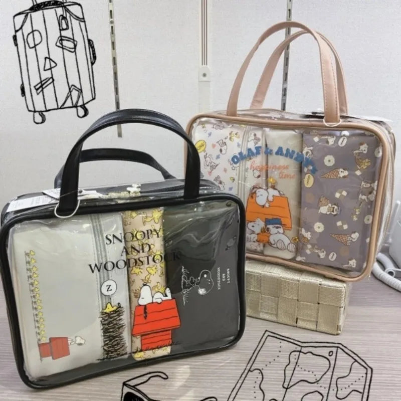 Snoopy World Transparent Storage Bag 4pcs