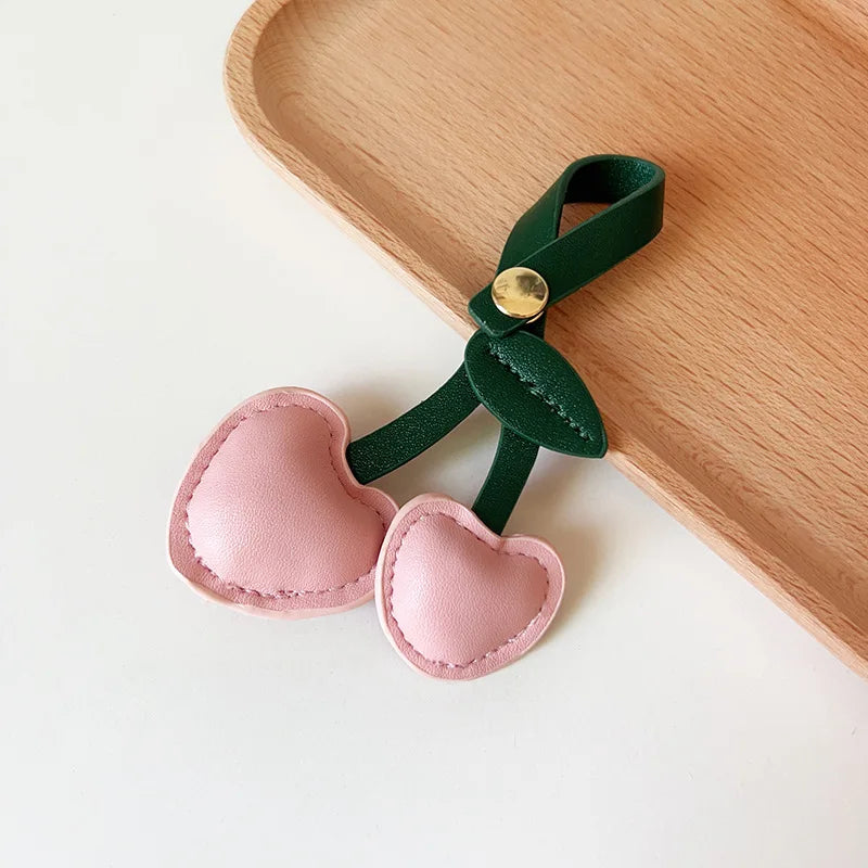 Cherry Heart Bag Charm