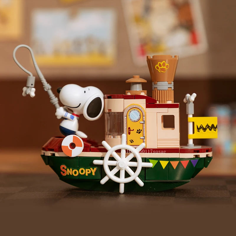 Snoopy Fishing Building Blocks