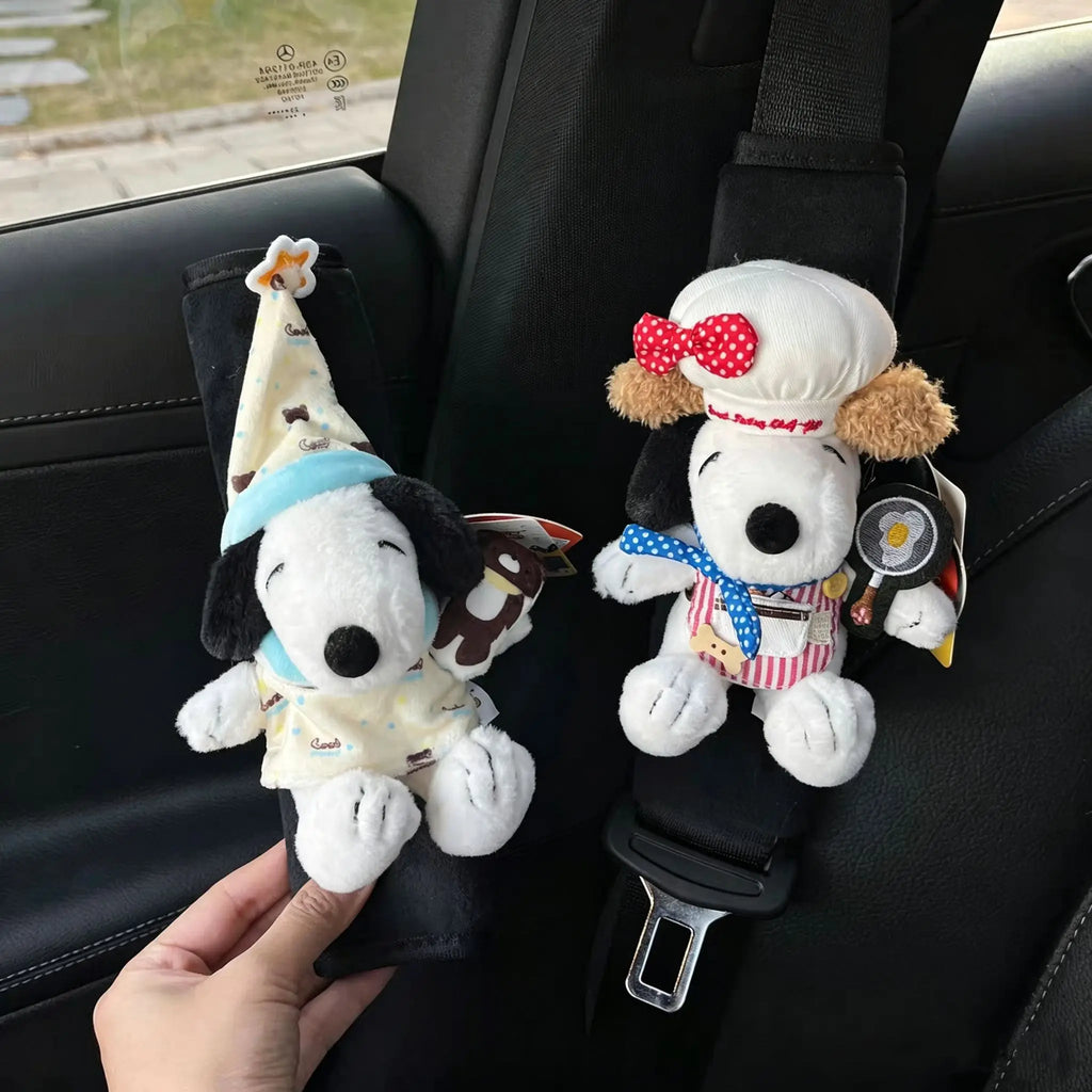 Snoopy Family Plushy Car Seat Belt Cover